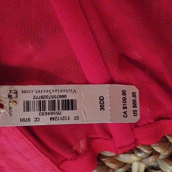 NWT *Victoria's Secret Dream Angels Red Bling Rhinestone Bow Long Line Satin Bra - Picture 12 of 13